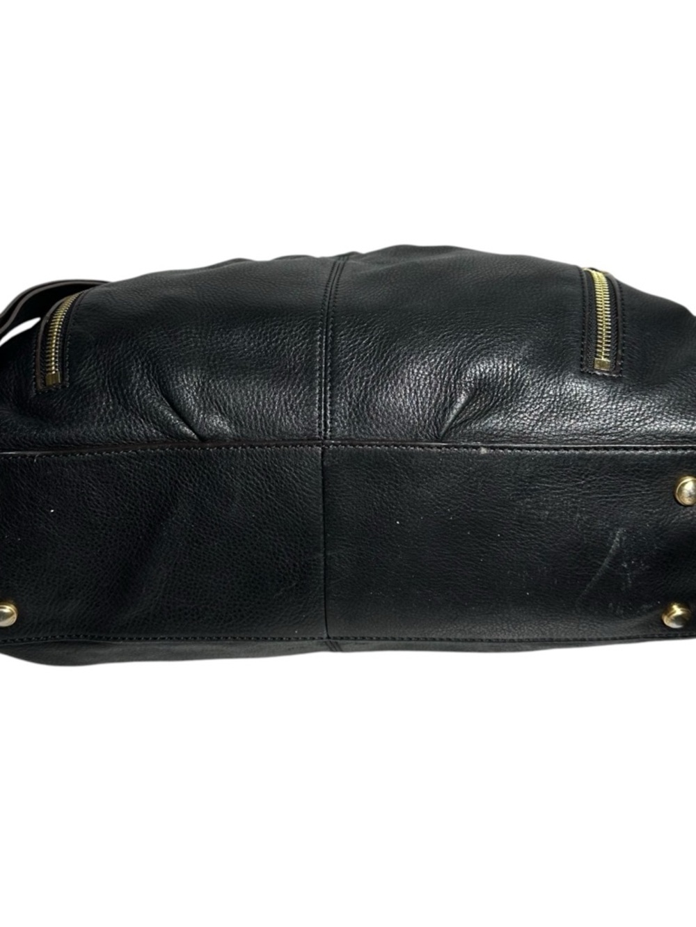 b. makowsky Black Leather Gold Logo Hardware Montgomery Shoulder Satchel Bag - Picture 9 of 14